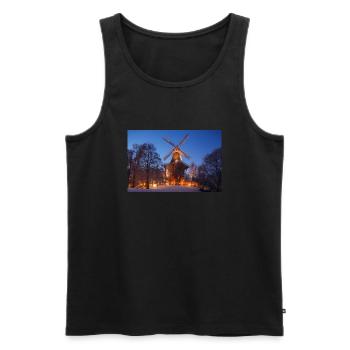 Herdentorswallmühle in den Wallanlagen mit Schnee - Männer Premium Bio Tank Top - Schwarz - Vorne - Michal (187cm)