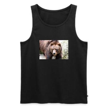 European brown bear (Braunbär) Ursus arctos - Men's Premium Organic Tank Top - black - Front - AI Model Male 178 light (178cm)