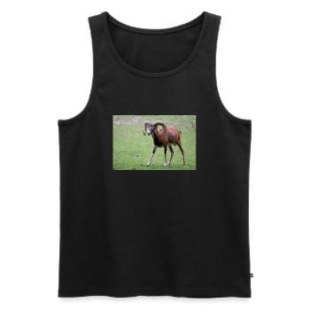 European mouflon Europäischer Mufflon - Men's Premium Organic Tank Top - black - Front - AI Model Male 178 light (178cm)