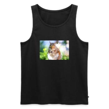 Grauhörnchen essen - Männer Premium Bio Tank Top - Schwarz - Vorne - AI Model Male 178 light (178cm)