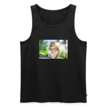 Essen Grauhörnchen Grauhörnchen Sciurus carolin - Männer Premium Bio Tank Top - Schwarz - Vorne - AI Model Male 178 light (178cm)
