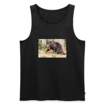 Tasmanian Devil (in german Beutelteufel) - Men's Premium Organic Tank Top - black - Front - AI Model Male 178 light (178cm)