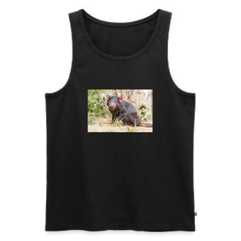 Tasmanian Devil (in german Beutelteufel) - Men's Premium Organic Tank Top - black - Front - AI Model Male 178 light (178cm)