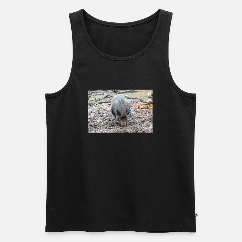 Wildschwein Sus scrofa - Männer Premium Bio Tank Top - Schwarz