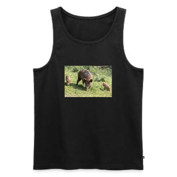 Wild boar (in german Wildschwein) Sus scrofa - Men's Premium Organic Tank Top - black - Front - AI Model Male 178 light (178cm)