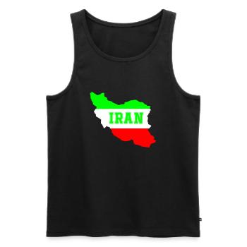 Iran - Men's Premium Organic Tank Top - black - Front - AI Model Male 178 light (178cm)