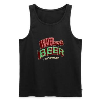 Alcool alcoolisé Natation Papa T-shirts T-shirts de l’équipe de natation - Débardeur bio Premium Homme - noir - Devant - AI Model Male 178 light (178cm)