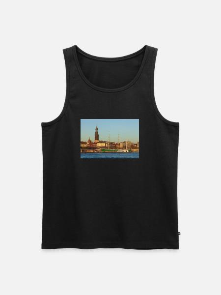 Elbe - Männer Premium Bio Tank Top - Schwarz