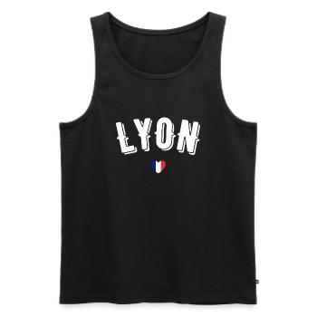 Lyon - Débardeur bio Premium Homme - noir - Devant - AI Model Male 178 light (178cm)