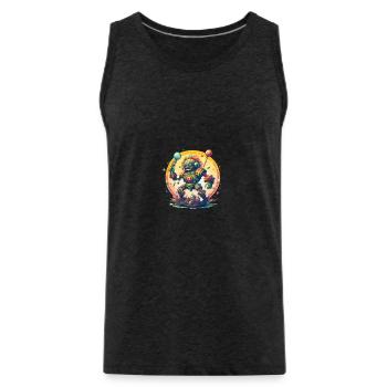 Crazy Inca robot - Men's Premium Organic Tank Top - charcoal grey - Front - Alexander (188cm)