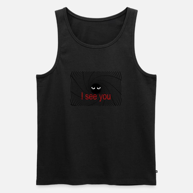 spirale mit Augen - Männer Premium Bio Tank Top - Schwarz