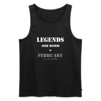 February Legends Gift white - Men's Premium Organic Tank Top - black - Front - Michal (187cm)
