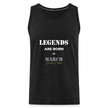 March Legends Geschenk white - Männer Premium Bio Tank Top - Anthrazit - Vorne - Alexander (188cm)