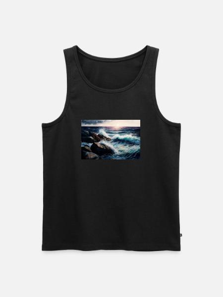 Sunrise over the sea - Men's Premium Organic Tank Top - black