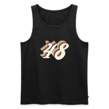 48th anniversary vintage - Men's Premium Organic Tank Top - black - Front - AI Model Male 178 light (178cm)