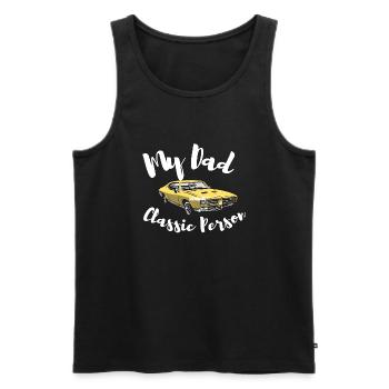My Dad Classic person. Father`s Day - Männer Premium Bio Tank Top - Schwarz - Vorne - Michal (187cm)