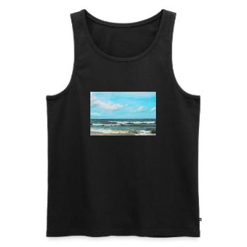 The Beauty of the Sea and it's Majestic Waves - Débardeur bio Premium Homme - noir - Devant - AI Model Male 178 light (178cm)