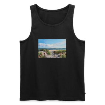 Ocean View: The Beauty of the Sea and it's ways - Débardeur bio Premium Homme - noir - Devant - AI Model Male 178 light (178cm)