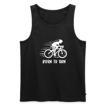 Triathlon Swim Bike Run - Men's Premium Organic Tank Top - black - Front - Michal (187cm)