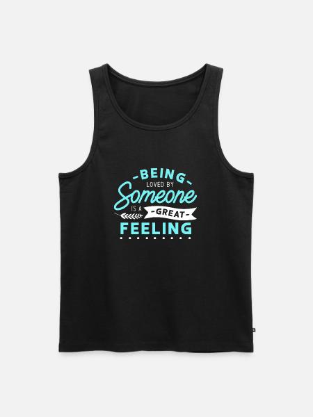 At være elsket af nogen er en fantastisk følelse - Herre Premium økologisk tanktop - sort