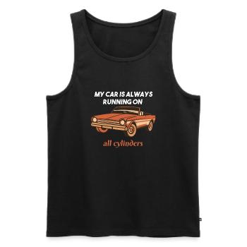 My Car Is Always Running On All Cylinder Car Lover - Männer Premium Bio Tank Top - Schwarz - Vorne - Michal (187cm)