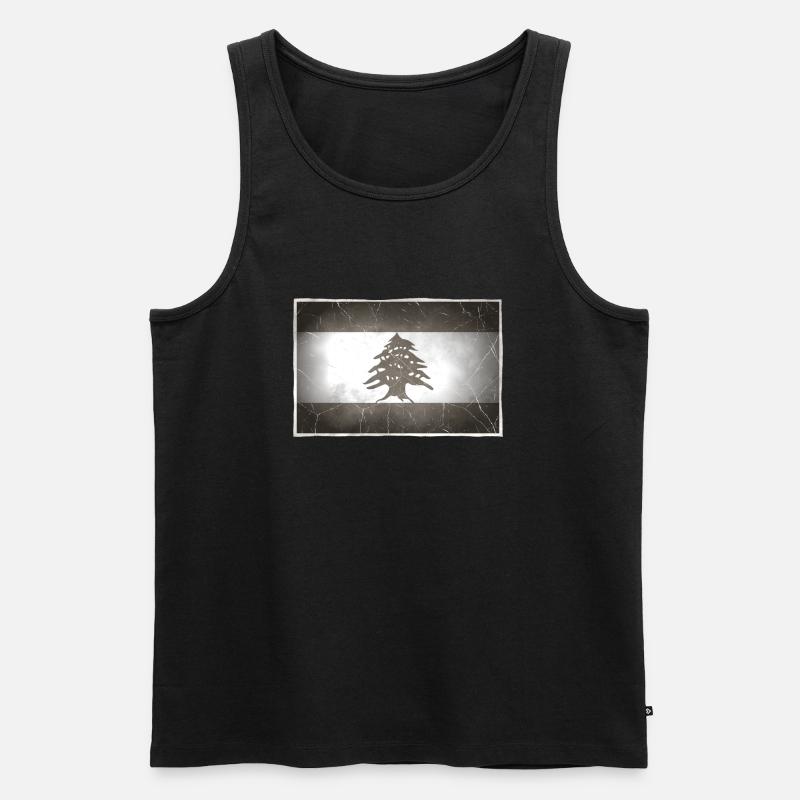 Libanon - Männer Premium Bio Tank Top - Schwarz