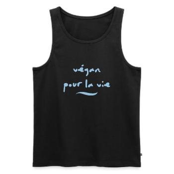 végan pour la vie - Débardeur bio Premium Homme - noir - Devant - Michal (187cm)