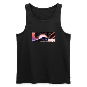 Synthwave sports car car since fiction future - Men's Premium Organic Tank Top - black - Front - AI Model Male 178 light (178cm)