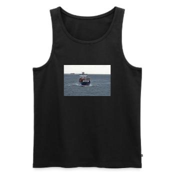 Container Schiff vor der Kieler Förde - Männer Premium Bio Tank Top - Schwarz - Vorne - AI Model Male 178 light (178cm)