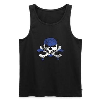 Vintage Schottischer Totenkopf - Männer Premium Bio Tank Top - Schwarz - Vorne - AI Model Male 178 light (178cm)