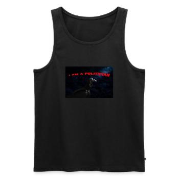 je suis un politique vautour - Débardeur bio Premium Homme - noir - Devant - AI Model Male 178 light (178cm)