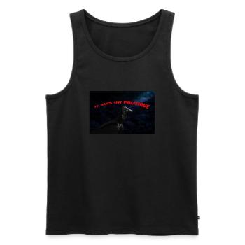 je suis un politique - Débardeur bio Premium Homme - noir - Devant - AI Model Male 178 light (178cm)