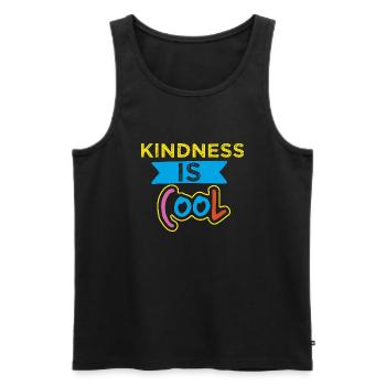 FREUNDLICHKEIT IST COOL - Männer Premium Bio Tank Top - Schwarz - Vorne - Michal (187cm)