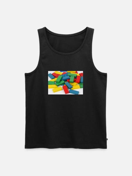 Bunte Bauklötze - Männer Premium Bio Tank Top - Schwarz
