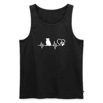 American BulldogHerzschlag mit Pfote - Männer Premium Bio Tank Top - Schwarz - Vorne - Michal (187cm)