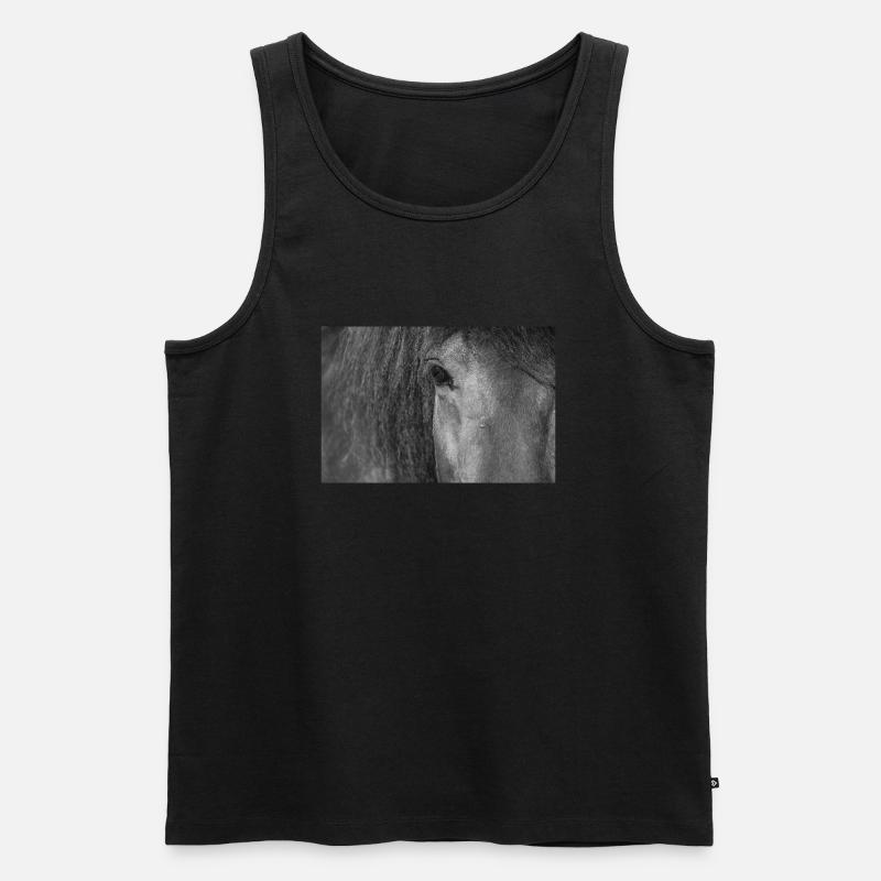 Pferdeauge - Männer Premium Bio Tank Top - Schwarz