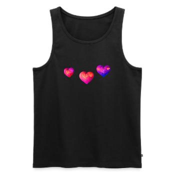 Saint-Valentin Engagement amoureux Fête des mères Mariage - Débardeur bio Premium Homme - noir - Devant - Michal (187cm)