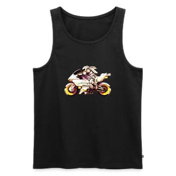So fährt man Motorrad in der Zukunft bei Rennen - Männer Premium Bio Tank Top - Schwarz - Vorne - Michal (187cm)