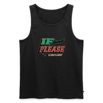 book lover inspirational book cat wine - Männer Premium Bio Tank Top - Schwarz - Vorne - AI Model Male 178 light (178cm)