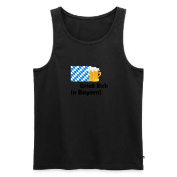 Griaß Eich - Bayern Heimatliebe - Männer Premium Bio Tank Top - Schwarz - Vorne - AI Model Male 178 light (178cm)