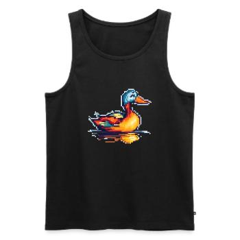 Kleine Ente in 8 Bit retro Pixelgrafik - Männer Premium Bio Tank Top - Schwarz - Vorne - AI Model Male 178 light (178cm)