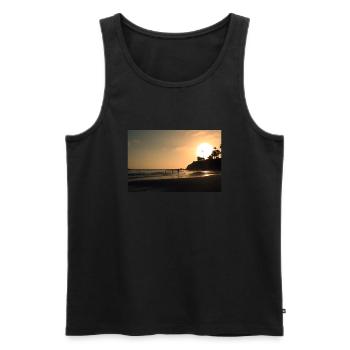 Große Sonne bei Sonnenuntergang an der kalifornischen Küste - Männer Premium Bio Tank Top - Schwarz - Vorne - AI Model Male 178 light (178cm)