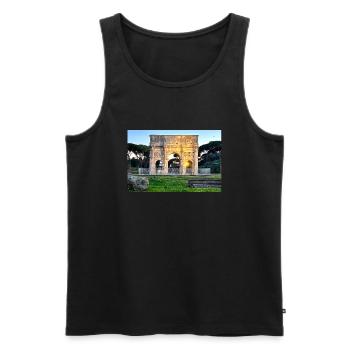 Arch of Constantine in Rome, at the sunset - Men's Premium Organic Tank Top - black - Front - AI Model Male 178 light (178cm)