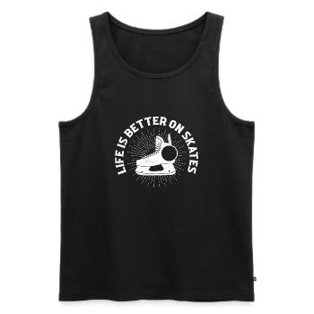 Life Is Better On Skates Ice Skating Figure Skater - Men's Premium Organic Tank Top - black - Front - AI Model Male 178 light (178cm)