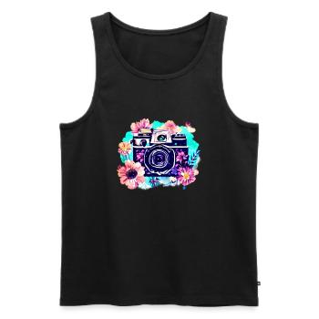 Fotograf Fotografieren Kamera lustig Fotografen - Männer Premium Bio Tank Top - Schwarz - Vorne - Michal (187cm)