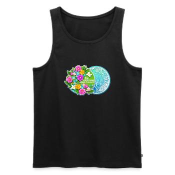Im Sommer vertrauen wir - Männer Premium Bio Tank Top - Schwarz - Vorne - AI Model Male 178 light (178cm)