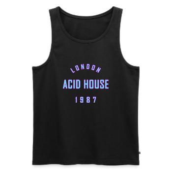 ACID HOUSE LONDON 1987 - Männer Premium Bio Tank Top - Schwarz - Vorne - AI Model Male 178 light (178cm)