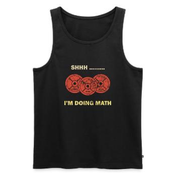 Shhh I'm Doing Math Funny Weight Lifting Workout T - Débardeur bio Premium Homme - noir - Devant - AI Model Male 178 light (178cm)