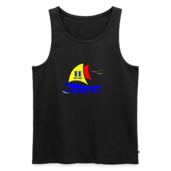 Sailboat Gruissan Occitanie - Men's Premium Organic Tank Top - black - Front - AI Model Male 178 light (178cm)