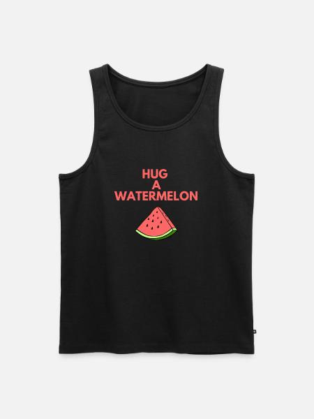 HUG A WATERMELON - Men's Premium Organic Tank Top - black